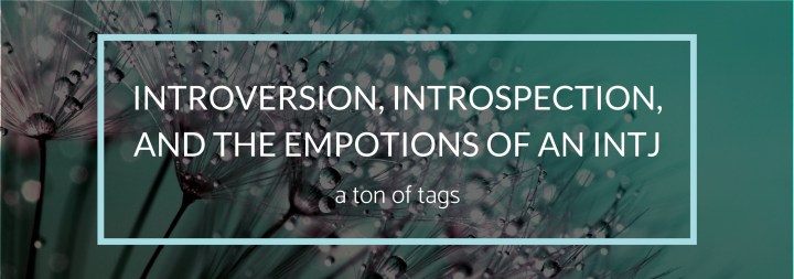 Introversion, Introspection, and the Emotions of an INTJ—a ton of&nbsp;tags