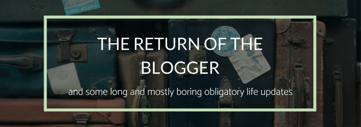The Return of the Blogger (and some long and mostly boring obligatory life&nbsp;updates)